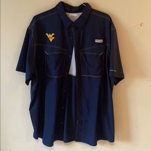 XXL WVU Columbia PFG lightweight button up